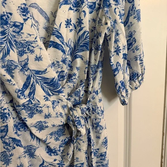 Mango Elegant Blue and White Midi Dress - Picture 5 of 6